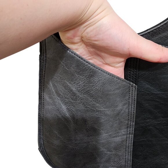 Espe Crossbody Shoulder Bag Black Vegan Leather Adjustable Strap Zip Pockets - Picture 7 of 16